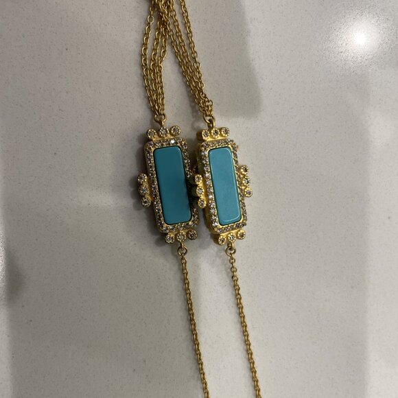 Freida Rothman 36" multi-strand turquoise Station Necklace - Retail $695 - Picture 3 of 6